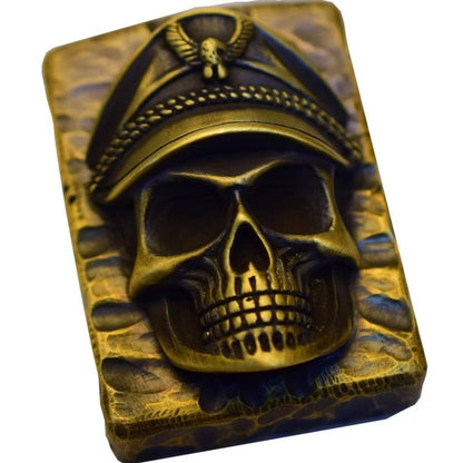 Skull Commander Brass Engraving Vintage Lighter