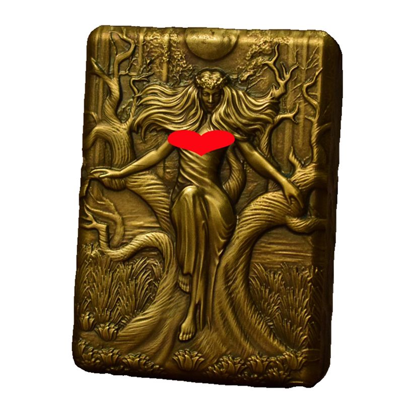 Dryad Queen Handmade Brass Engraving Vintage Lighter