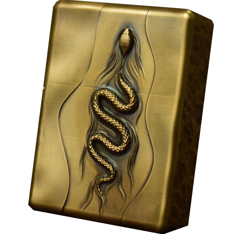 Snake Hand-carved Brass Vintage Lighter