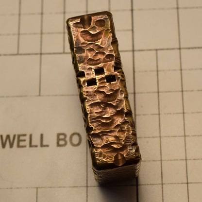 Hand-carved brass lighter 3D relief design armor thickened kerosene windproof rattan lighter