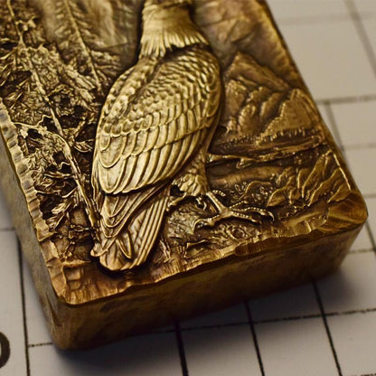 Embossed Eagle Vintage Thick Handmade Brass Lighter