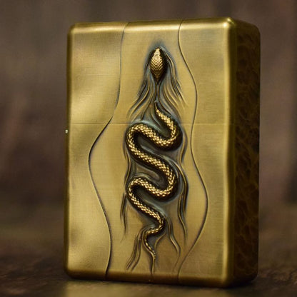 Snake Hand-carved Brass Vintage Lighter