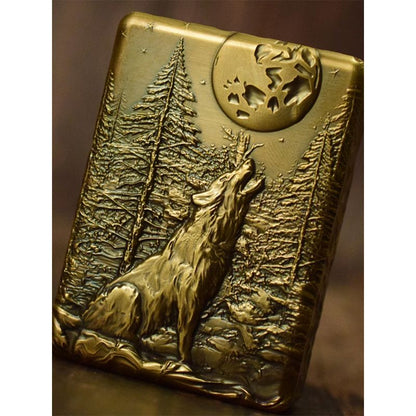 Tengu Mochizuki Relief Vintage Handmade Brass Lighter