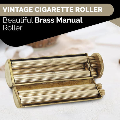 Manual Solid Brass Cigarette Rolling Machine Manual, Tobacco Roller Machine, Cigarette Maker Machine Uses 70mm Rolling Paper