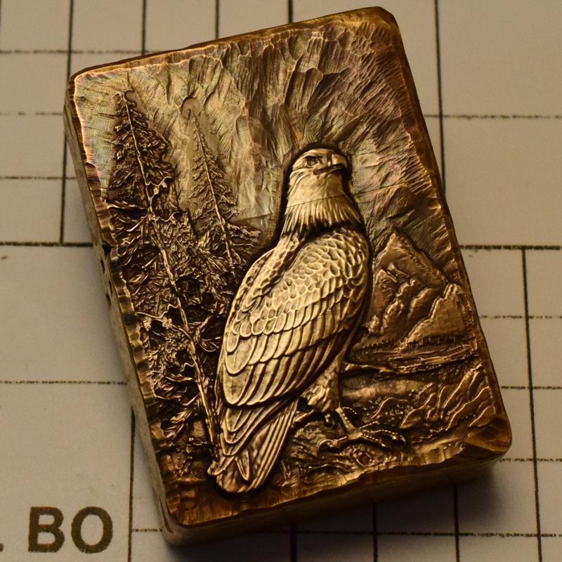 Embossed Eagle Vintage Thick Handmade Brass Lighter