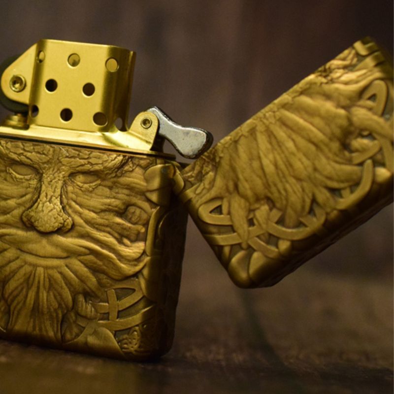 Dryad Queen Handmade Brass Engraving Vintage Lighter