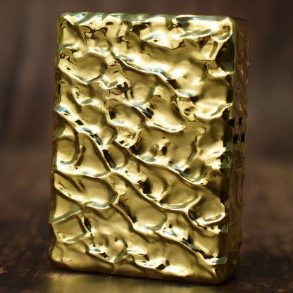 Glossy water ripple relief brass vintage lighter