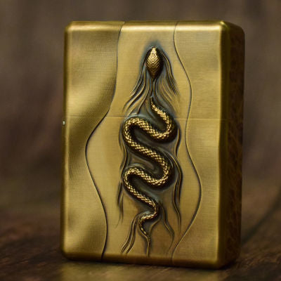 Snake Hand-carved Brass Vintage Lighter