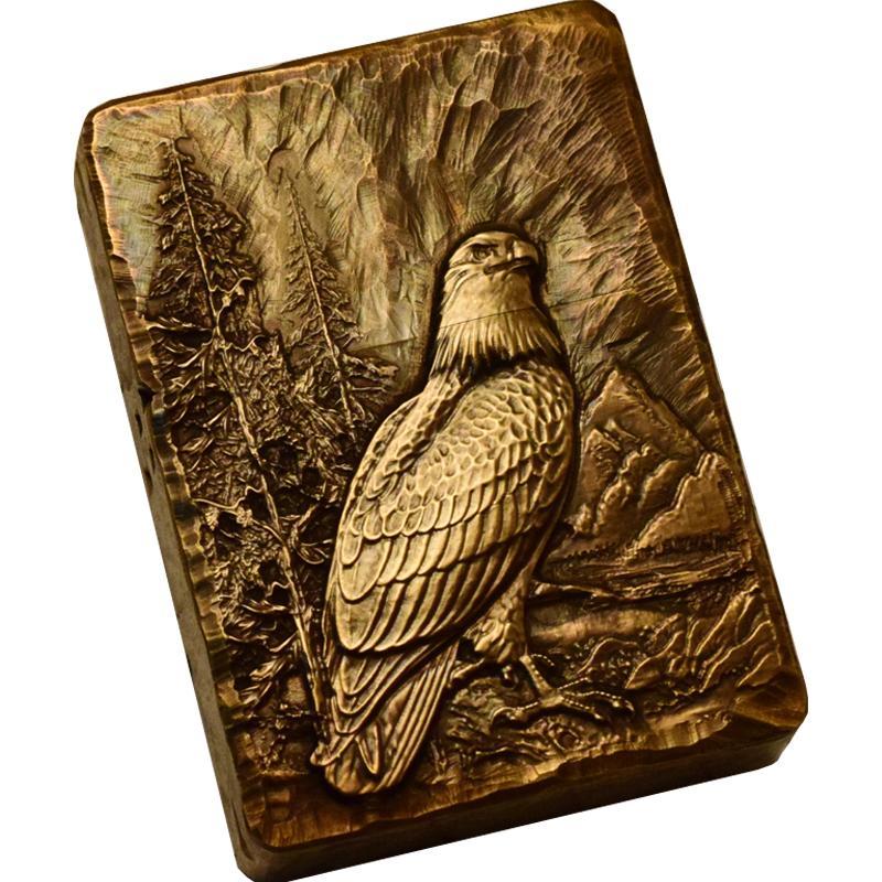 Embossed Eagle Vintage Thick Handmade Brass Lighter